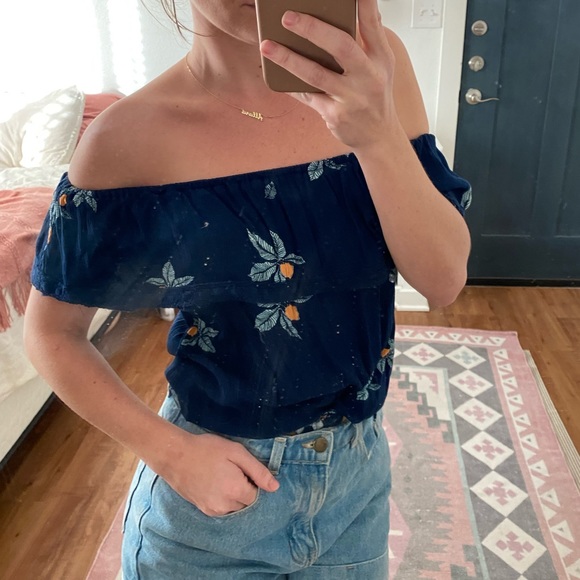 Mossimo Floral Off The Shoulder Top - Picture 2 of 12